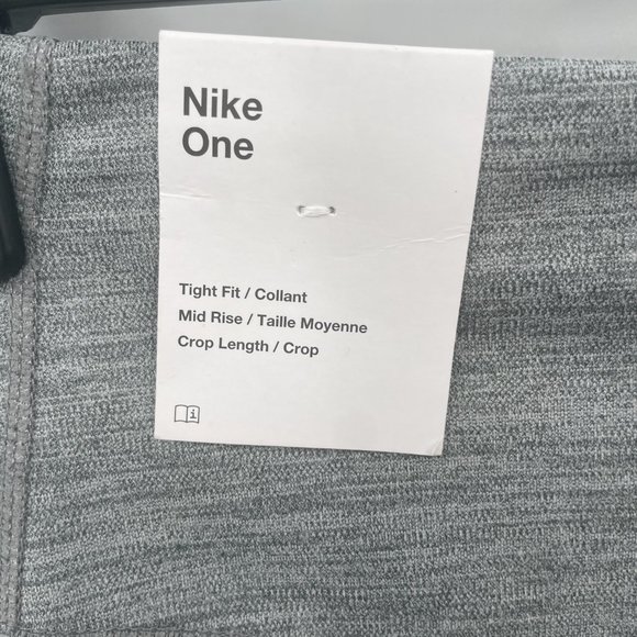 Nike One Women's Dri Fit Crop Length Leggings Grey Size XS - Picture 4 of 7